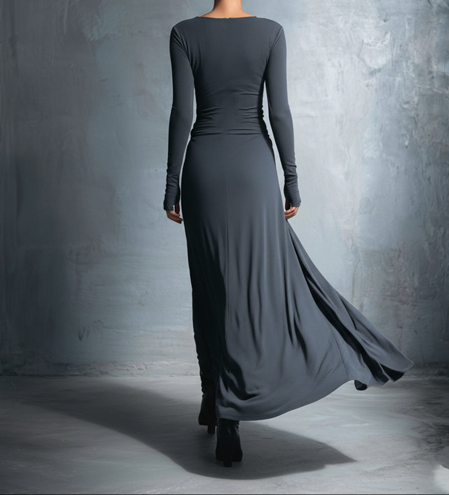 Flowy summer maxi dress for women with wrap design, in vibrant fabric, perfect for warm weather wear.
