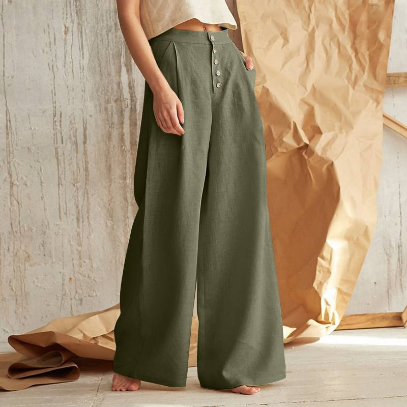 Women’s knit wide-leg trousers in a loose pull-on style, featuring a comfortable, relaxed fit and soft fabric.
