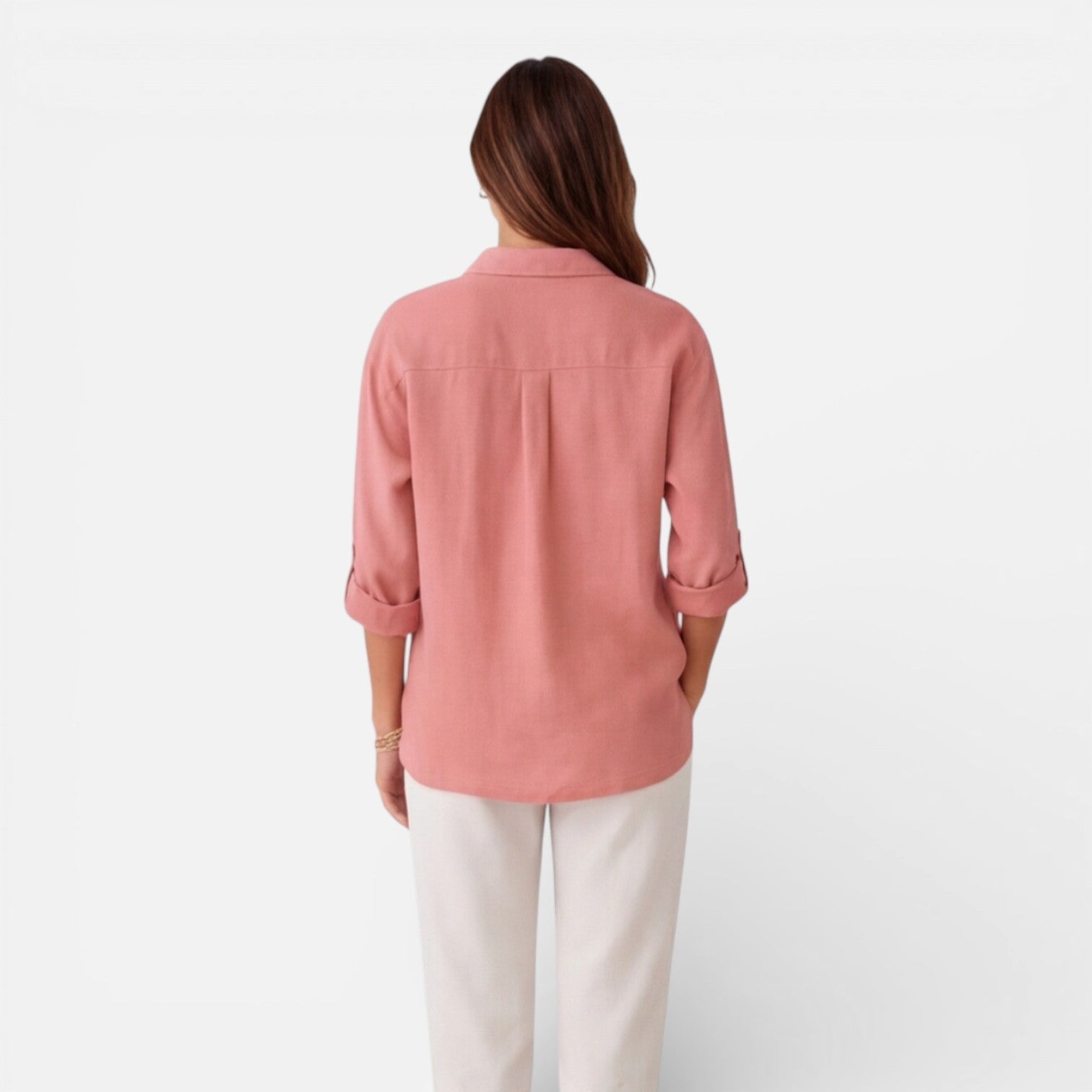 Women's linen cotton blend shirt from My Store, relaxed fit and breathable fabric, ideal for summer casual wear.