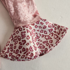 Pink contrast leopard print velvet blazer with lapel, stylish jacket from My Store featuring bold animal print design.