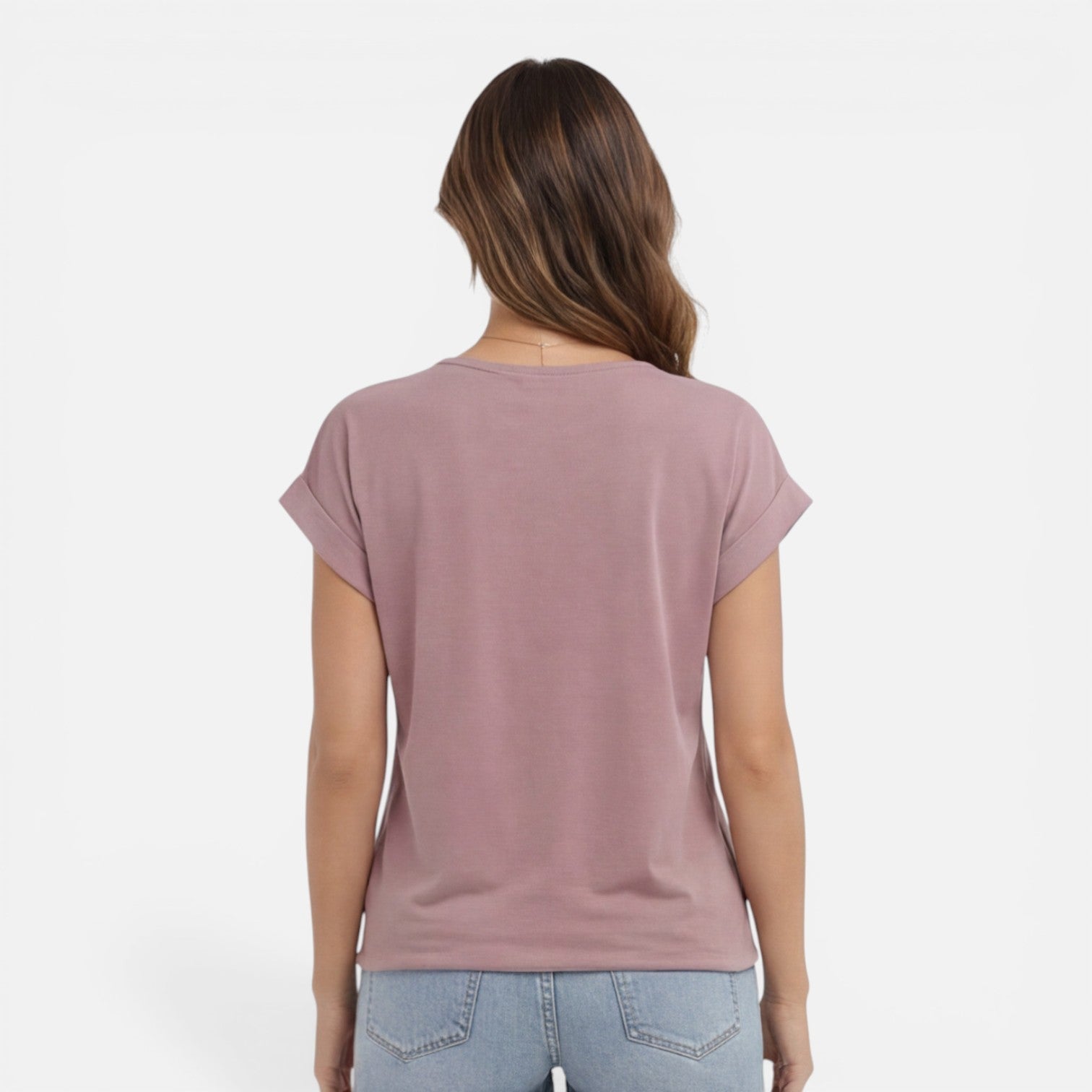Women's V-neck twist front casual summer T-shirt, soft short-sleeve top, comfortable and stylish for warm weather.