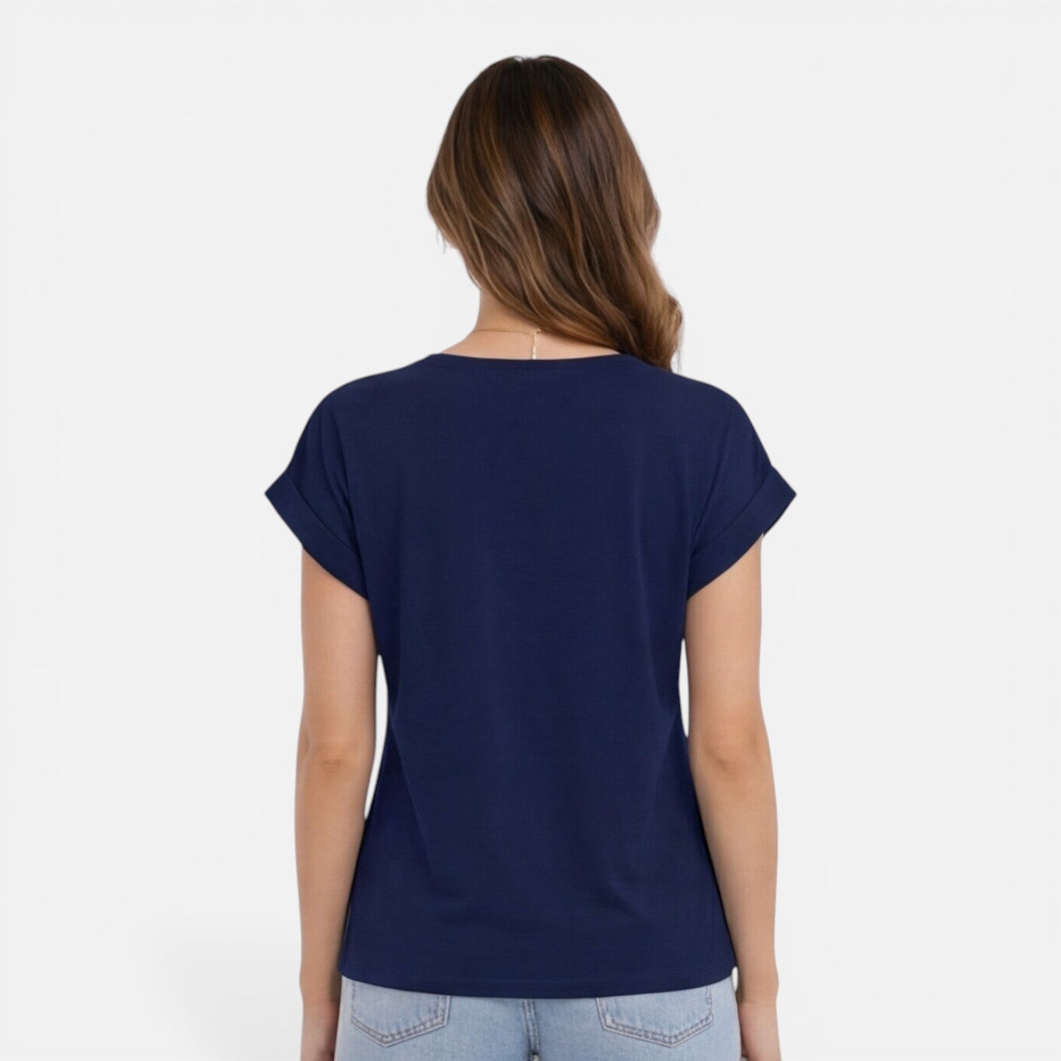 Women's V-neck twist front casual summer T-shirt with short sleeves, soft fabric, stylish design from My Store.