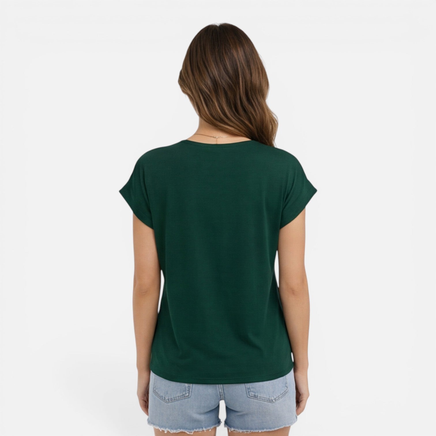 Women's V-neck twist front casual summer T-shirt, short sleeve, soft fabric, stylish and comfortable women's shirt.