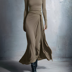 Flowy summer maxi dress for women featuring a wrap design, perfect for warm weather, by My Store.