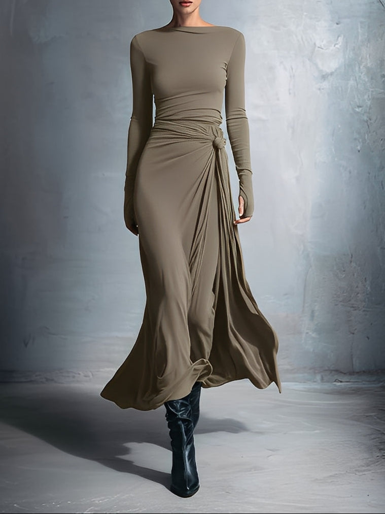 Flowy summer maxi dress for women featuring a wrap design, perfect for warm weather, by My Store.