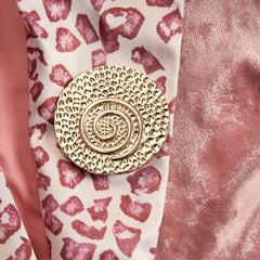 Pink leopard print velvet blazer with contrasting lapel, stylish jacket from the Jackets & Blazers collection.